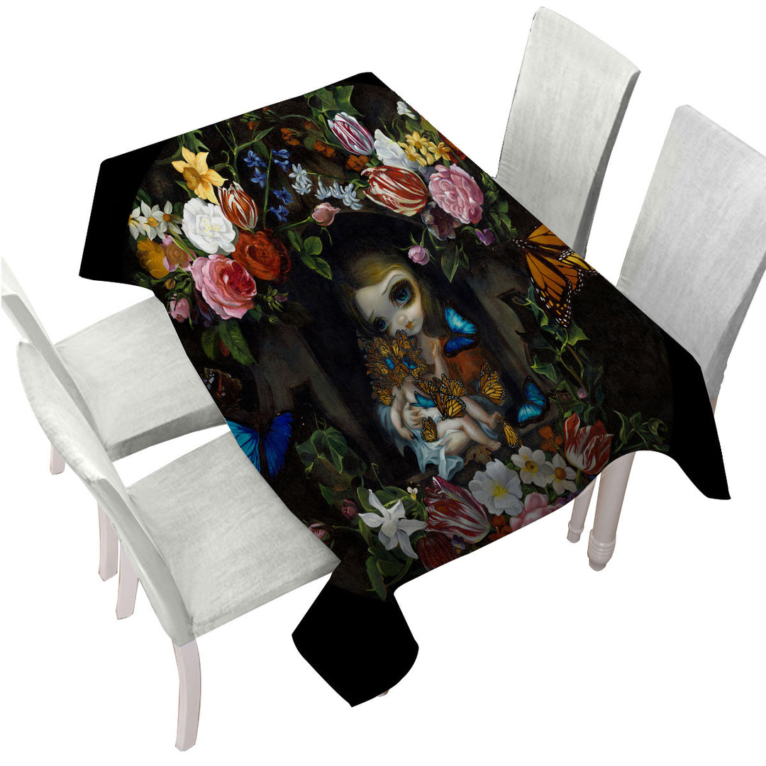 Tablecloth with Fine Art Etreinte de Papillons Hug of Butterflies