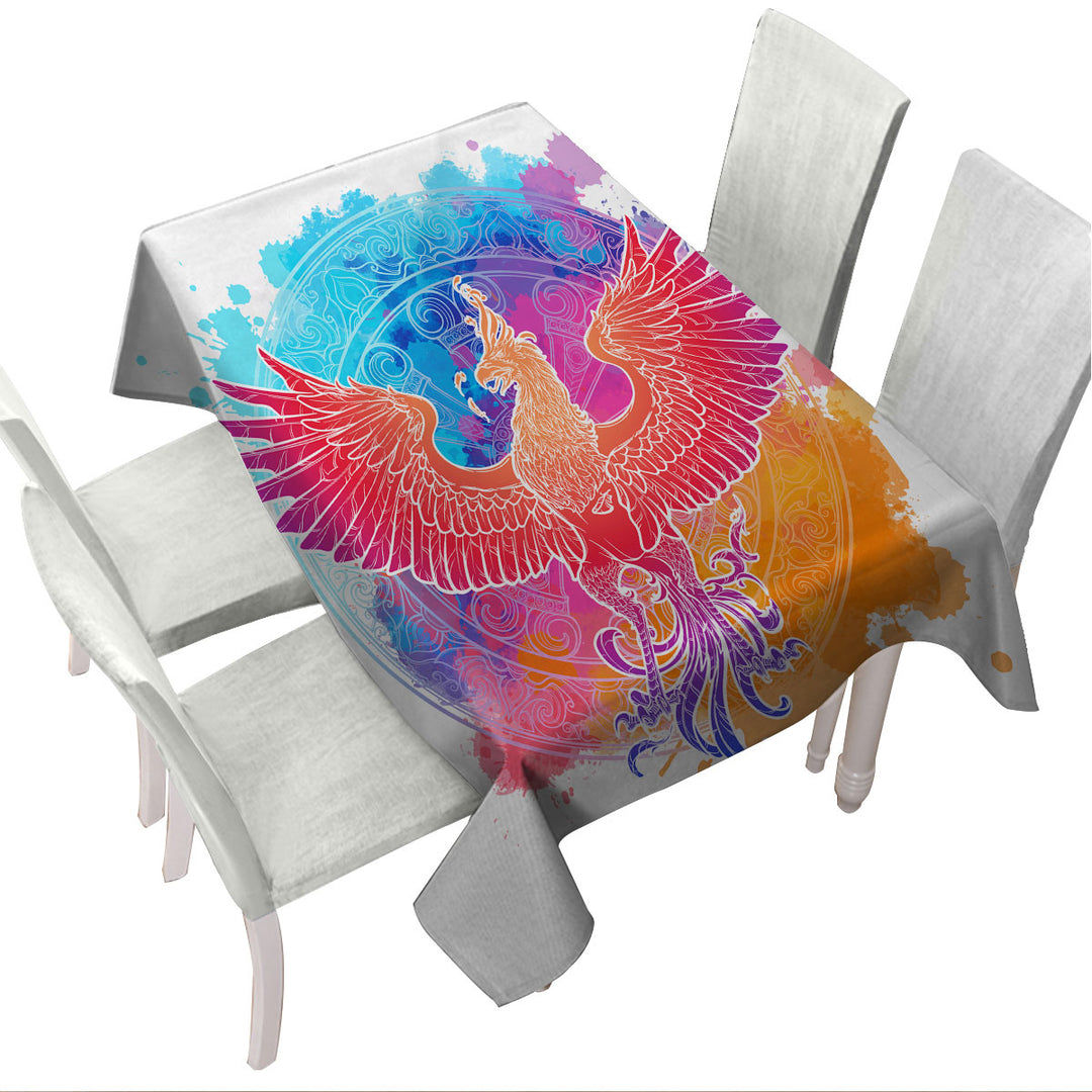 Tablecloth with Fire Colors Eagle