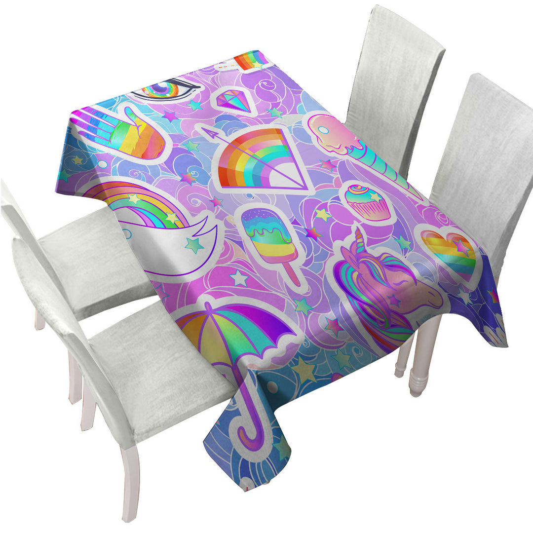 Tablecloth with Girly Pack Colorful Rainbow
