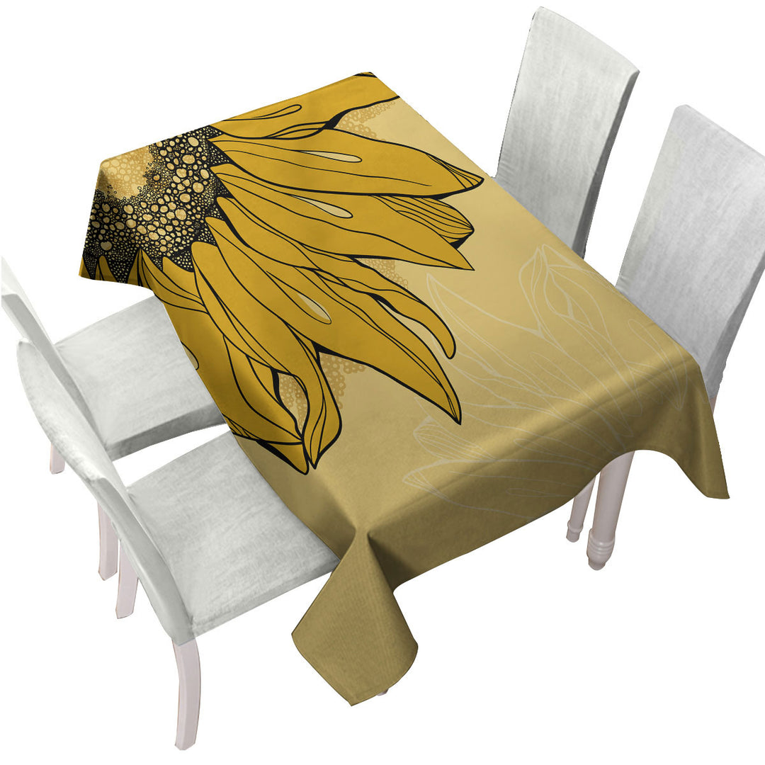 Tablecloth with Hidden Sunflower