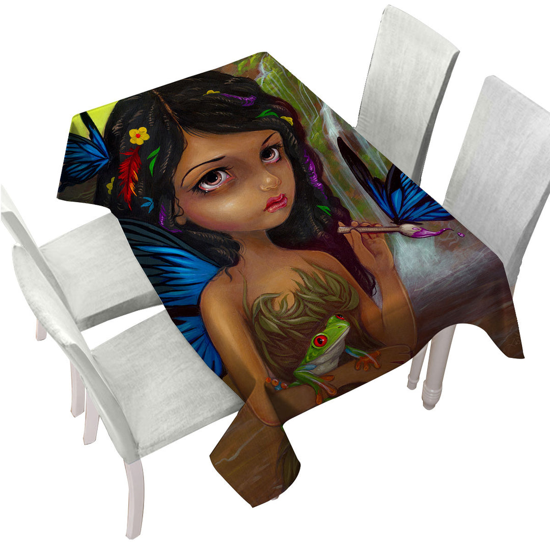 Tablecloth with Lela the Rain Forest Artist Butterfly Fairy