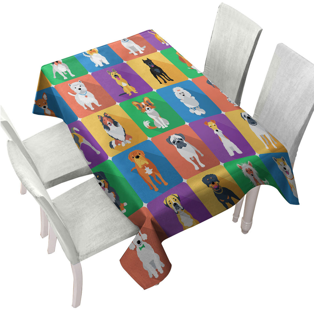Tablecloth with Multi Dog Panel