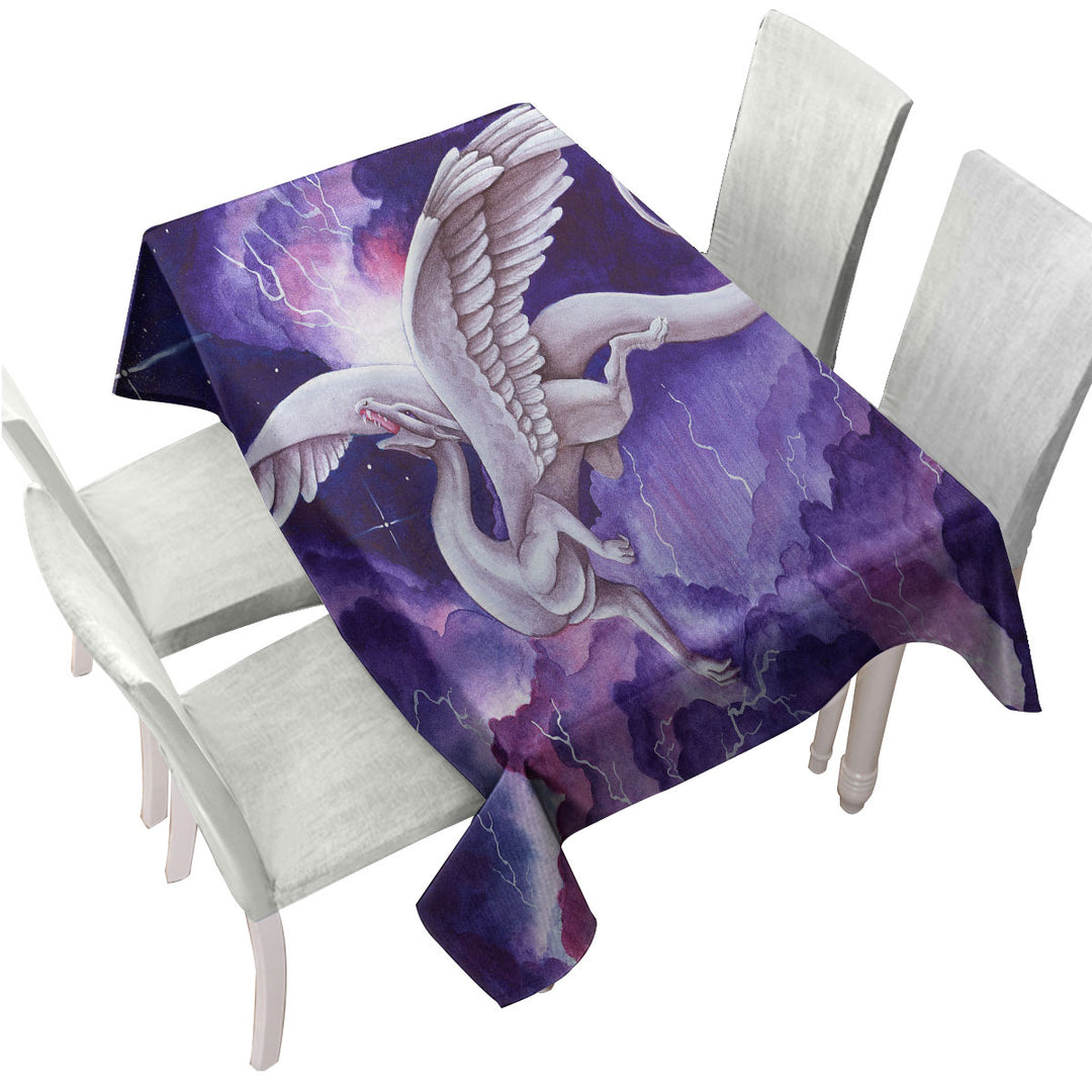 Tablecloth with Purple Lightning Storm Dancer Cool Dragon Art Painting