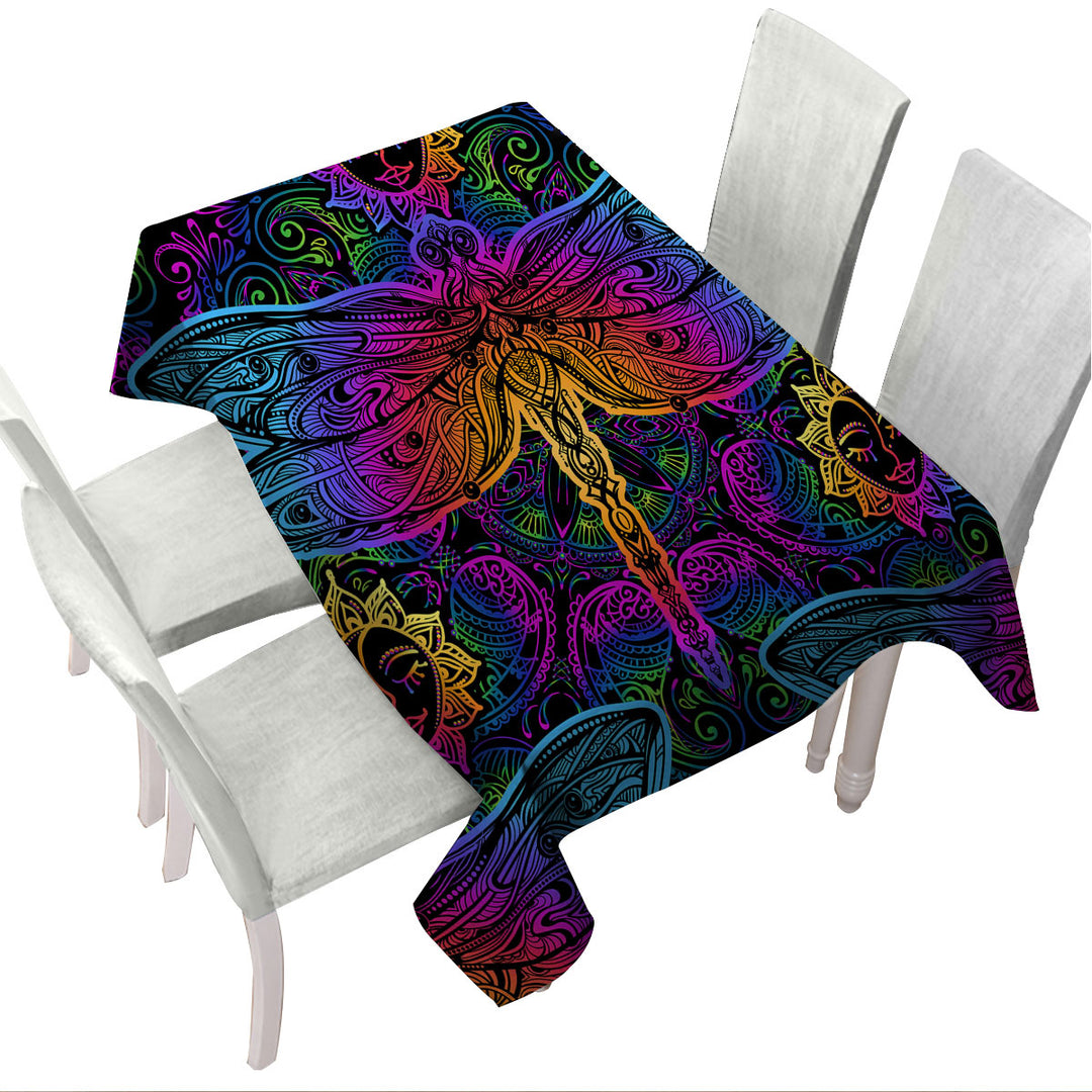 Tablecloths with Colorful Oriental Dragonfly
