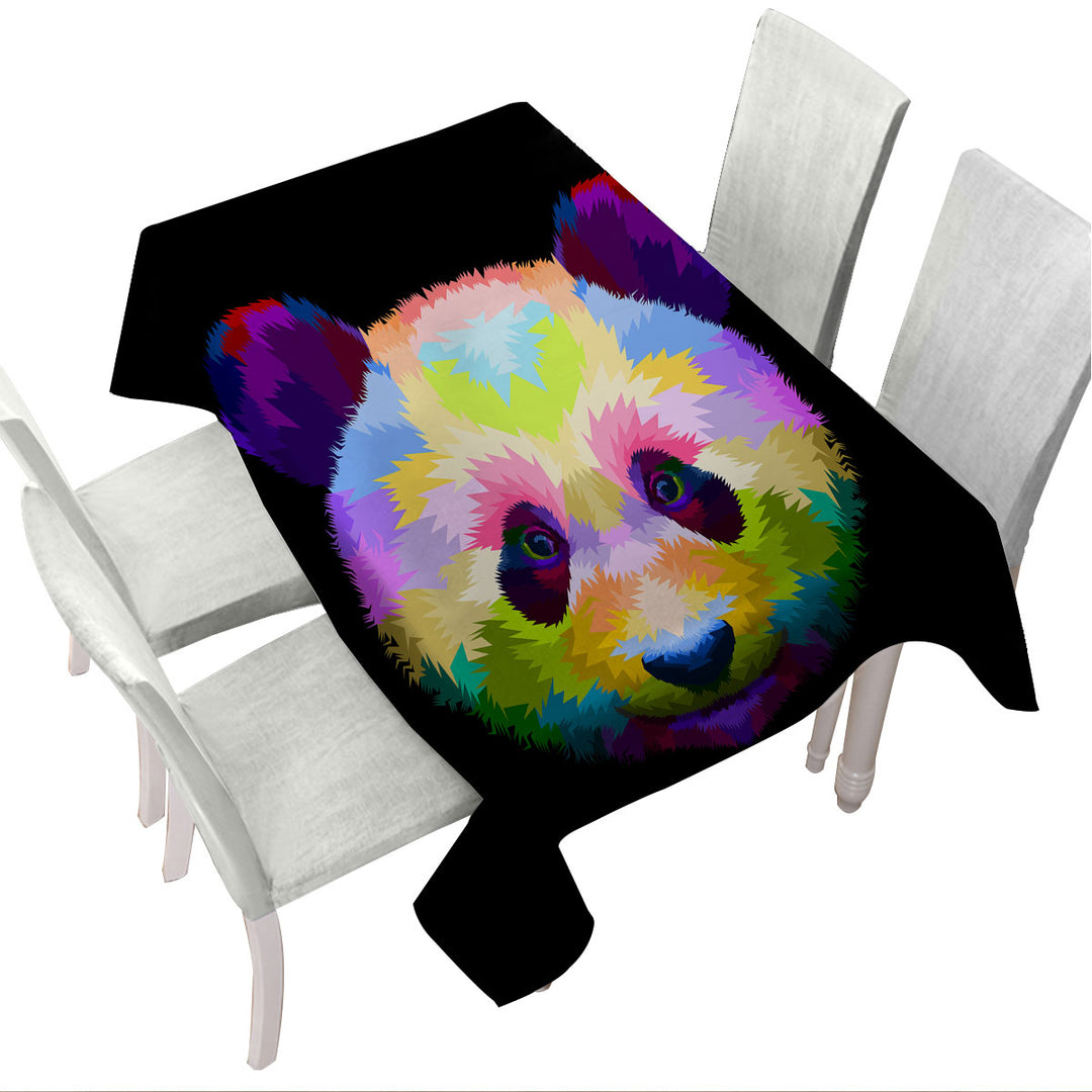 Tablecloths with Colorful Panda Head