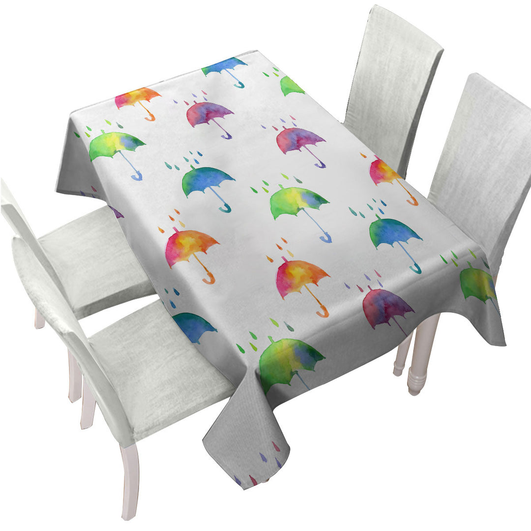 Tablecloths with Colorful Umbrellas
