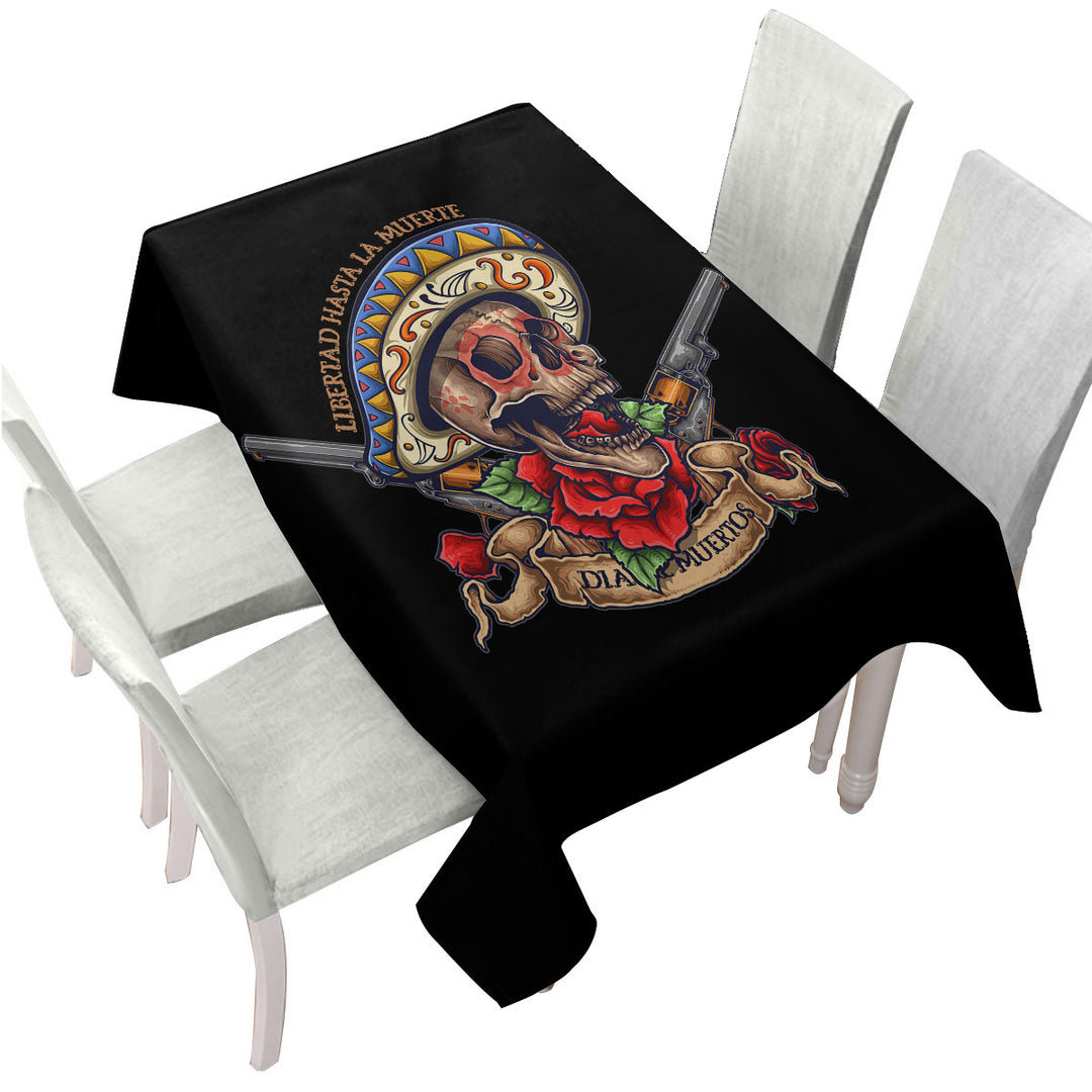 Tablecloths with Cool Mexican Skull Free the Dead
