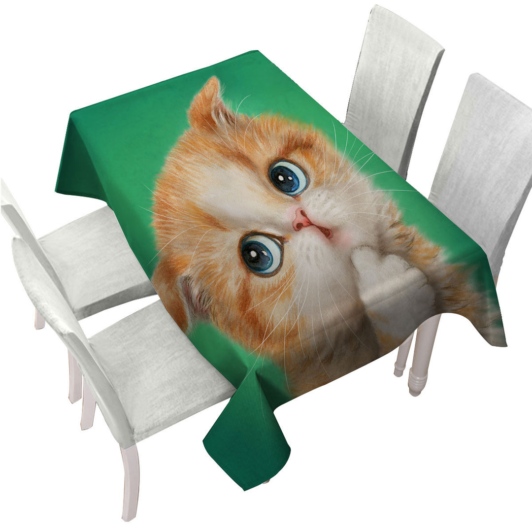 Tablecloths with Cute Innocent Ginger Kitty Cat