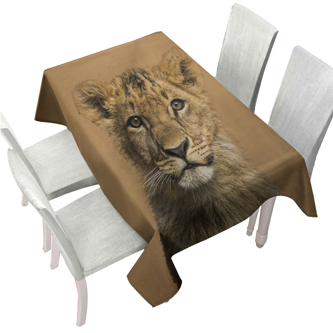 Tablecloths with Cute Lion Cub Portrait