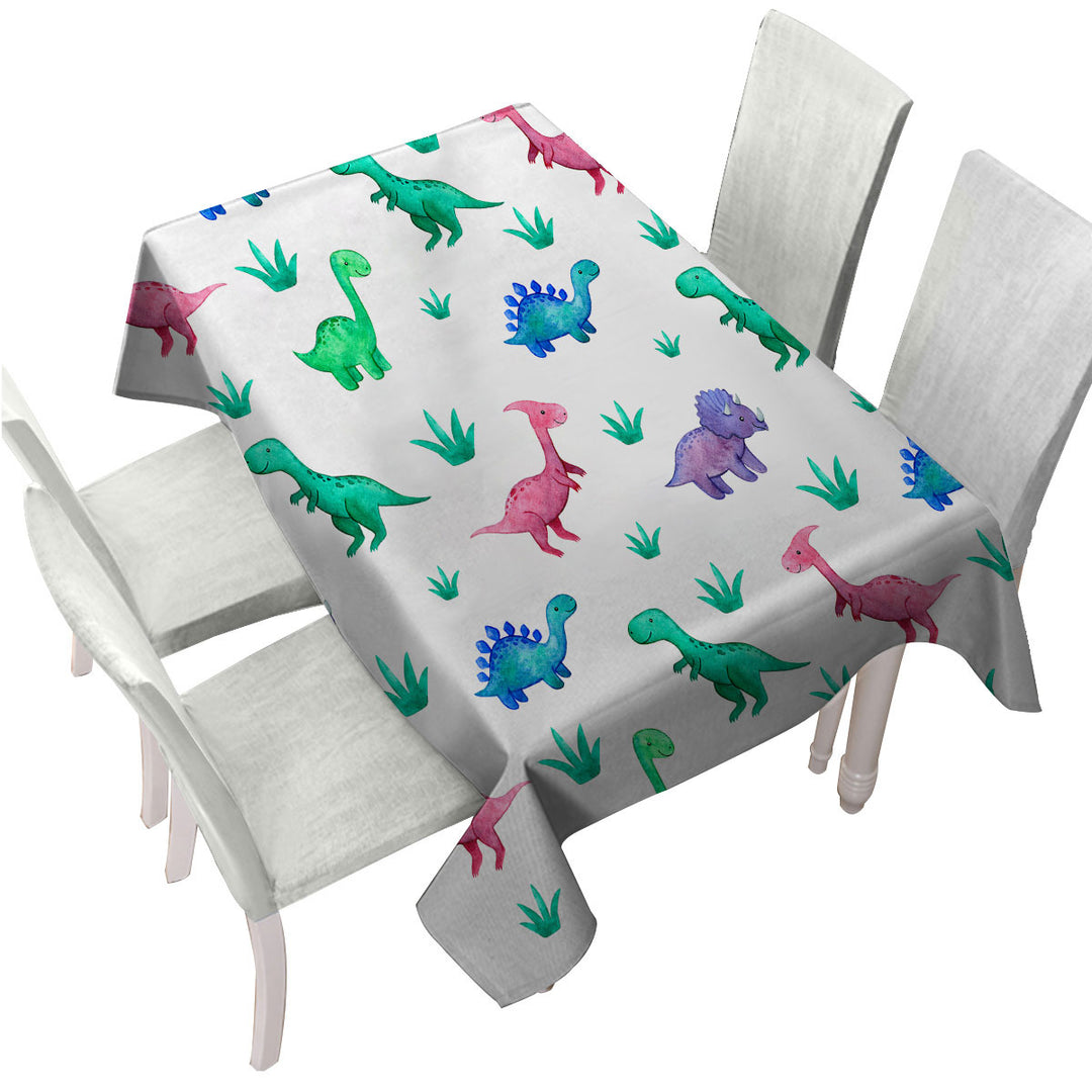 Tablecloths with Cute Smiling Dinosaurs for Children