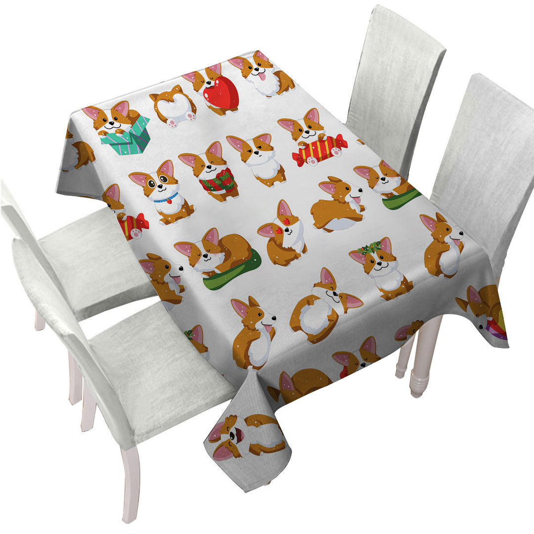 Tablecloths with Cute and Funny Poses Dog Puppy