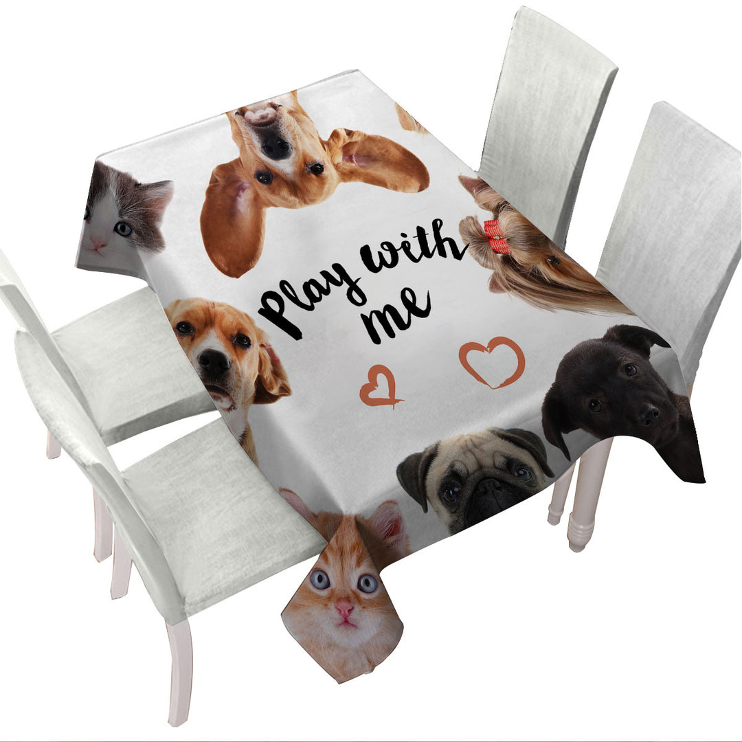 Tablecloths with Dog Play With Me
