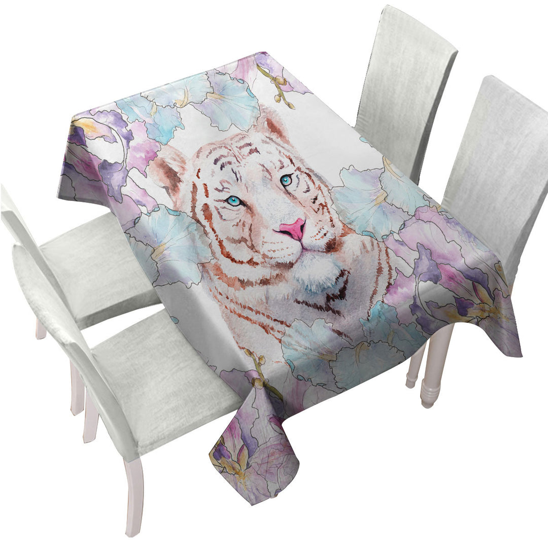 Tablecloths with Fine Art Painting Tiger