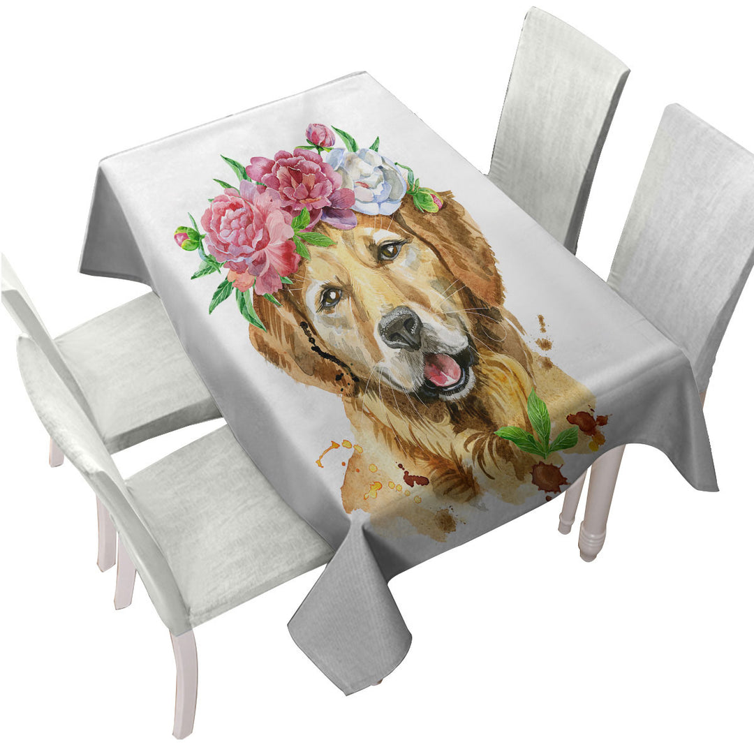 Tablecloths with Flowery Labrador Dog
