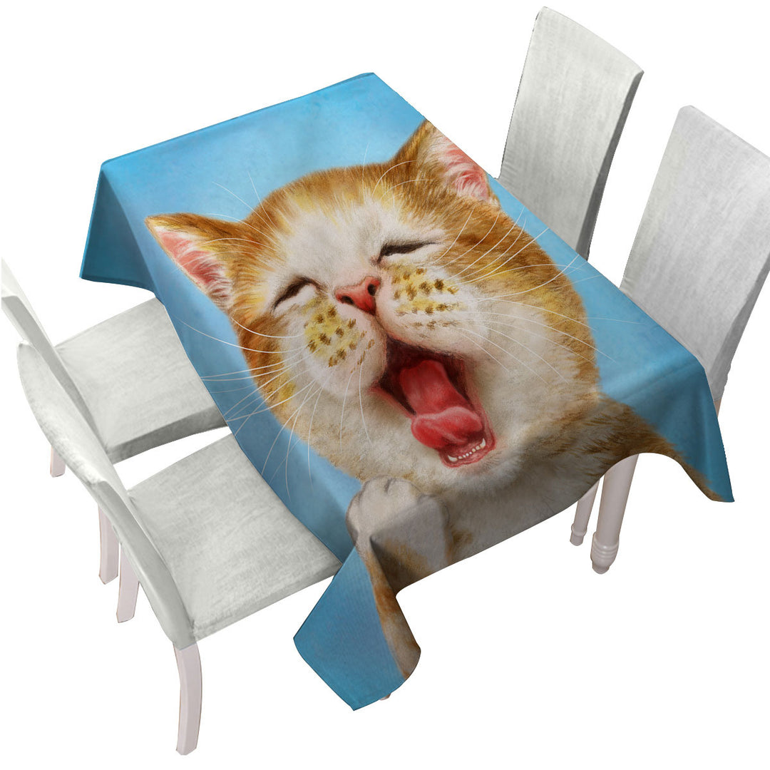 Tablecloths with Funny Cats Sleepy Kitten
