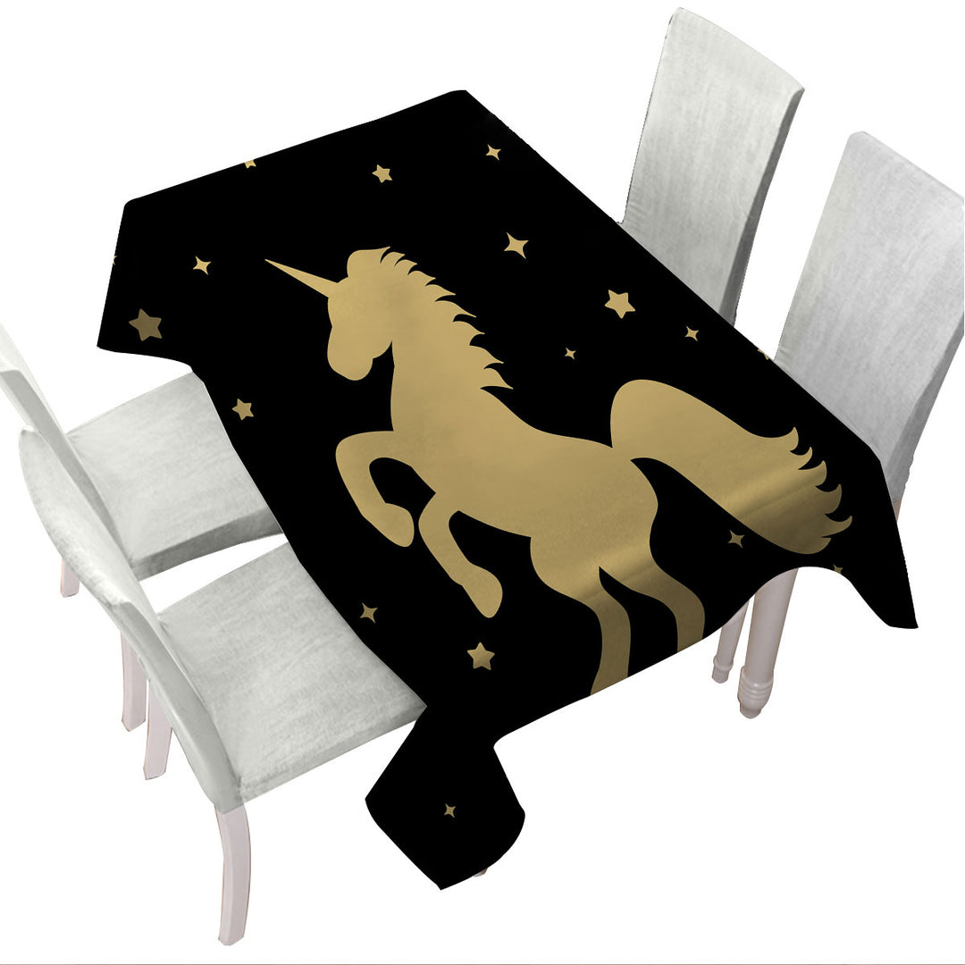Tablecloths with Golden Unicorn and Stars