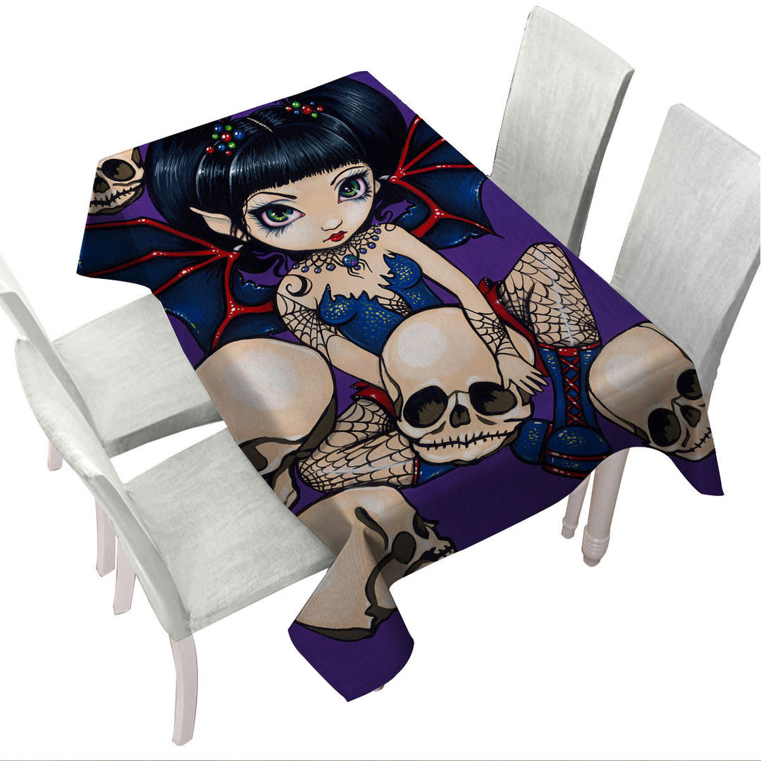 Tablecloths with Gothic Fairy Spiders and Skulls