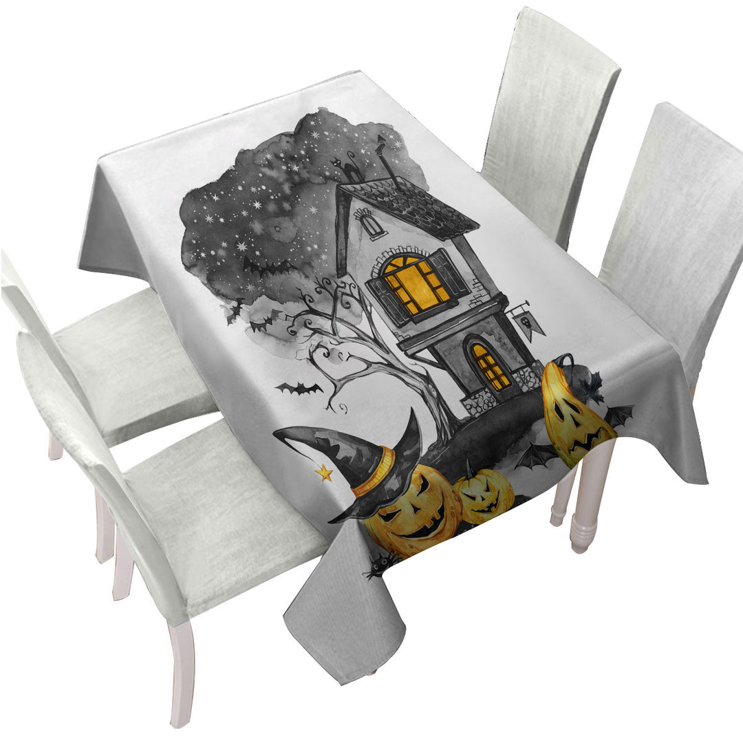 Tablecloths with Halloweens Haunted House