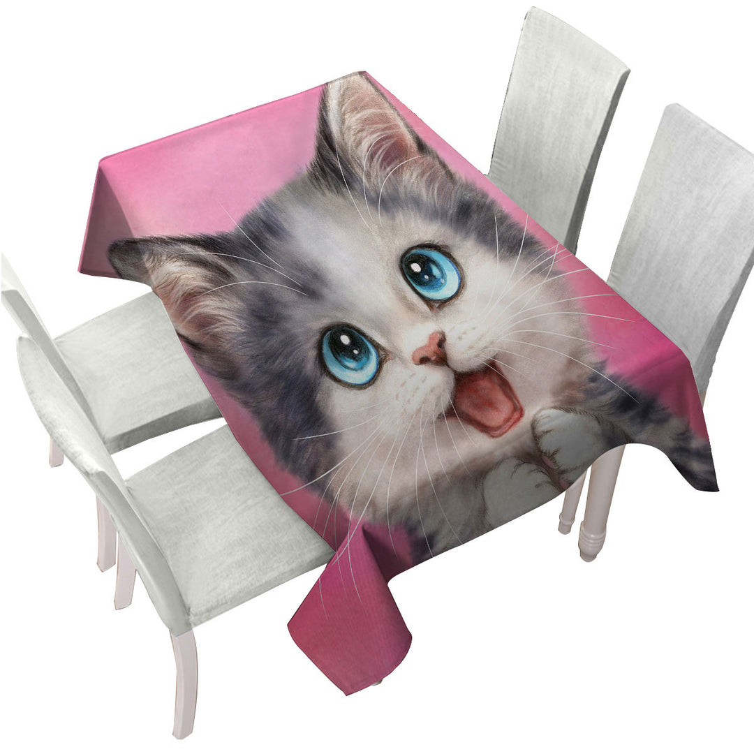 Tablecloths with Happy Little Kitty Cute Cats Prints