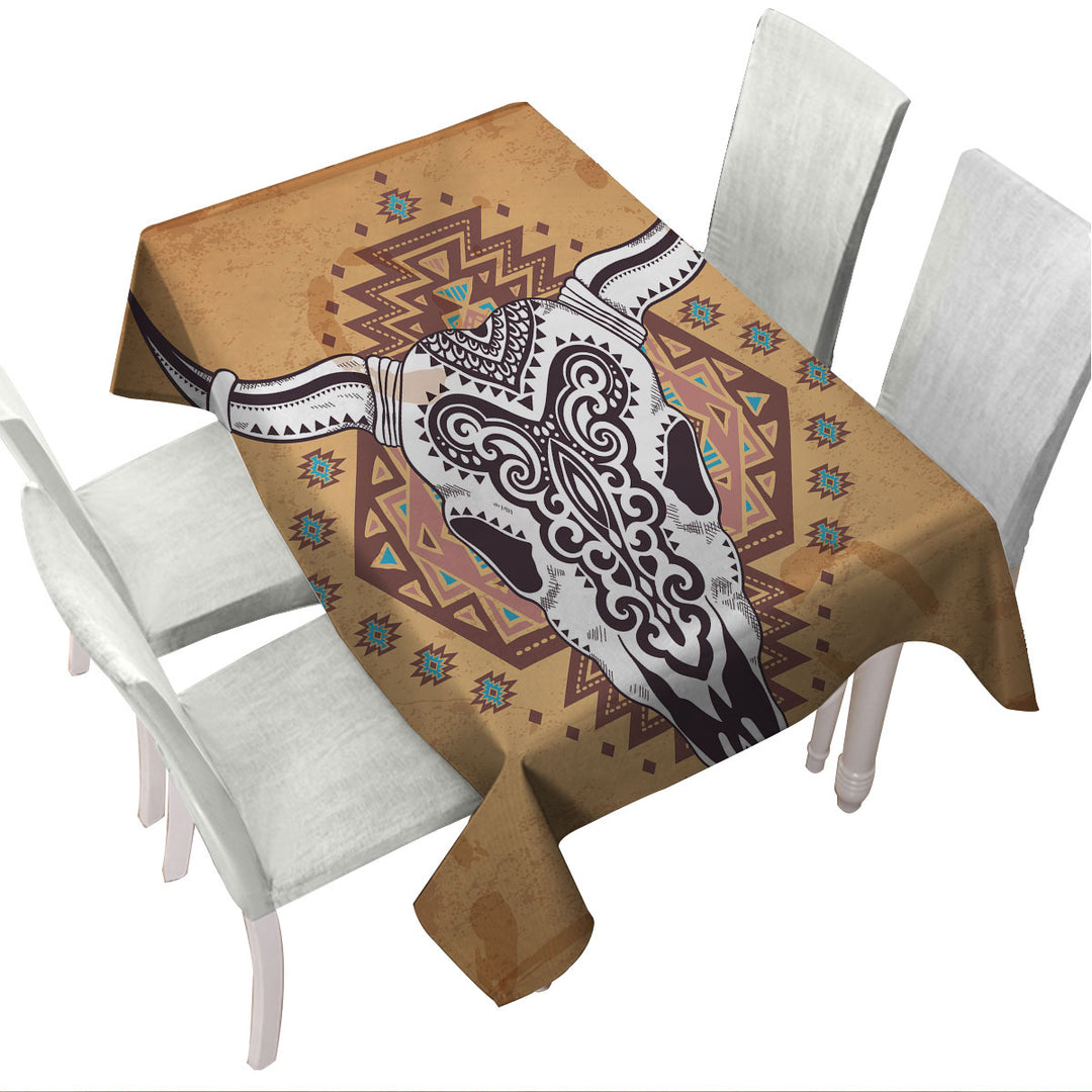 Tablecloths with Indian Bull Skull