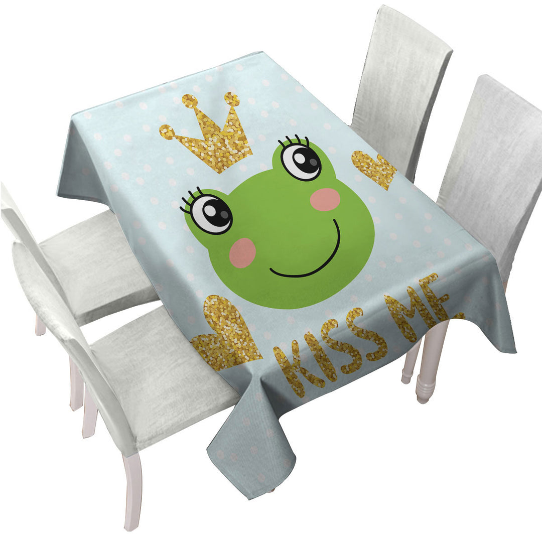 Tablecloths with Kiss Me Cute Prince Frog