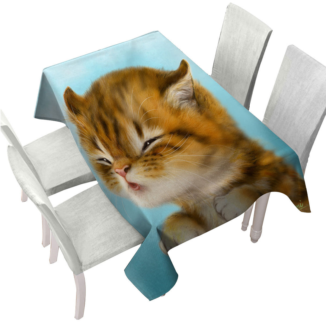 Tablecloths with Kittens for Kids Cut Tiger Kitten