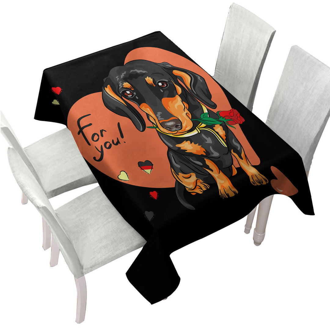 Tablecloths with Loving Dachshund Dog