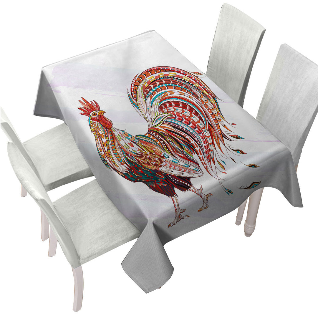 Tablecloths with Multi Colored Rooster
