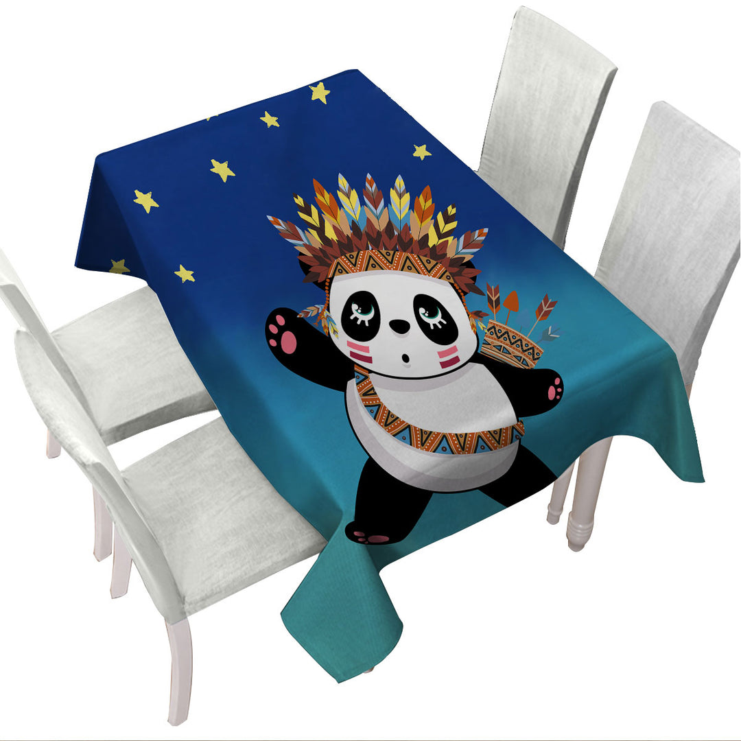 Tablecloths with Native American Panda