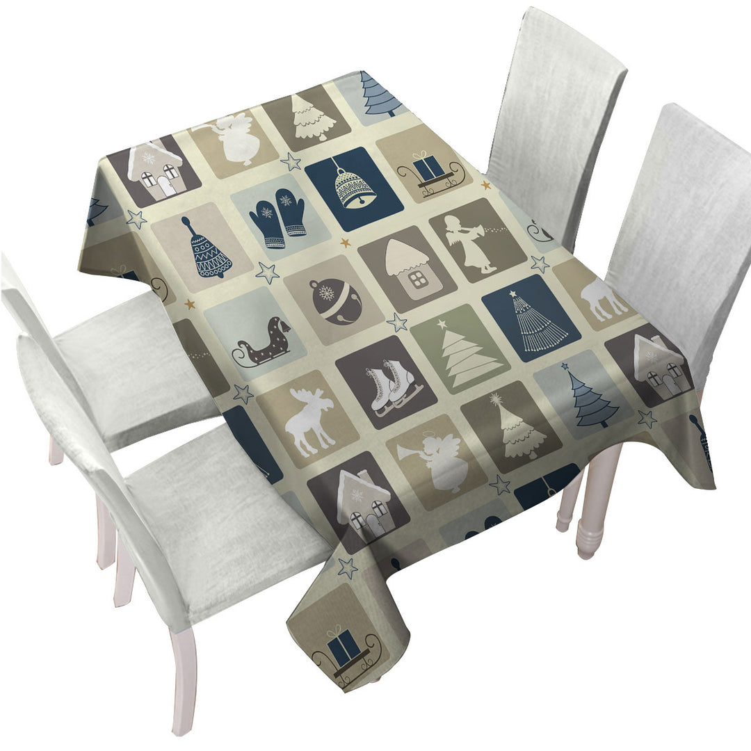 Tablecloths with Nice Winter and Christmas Panel