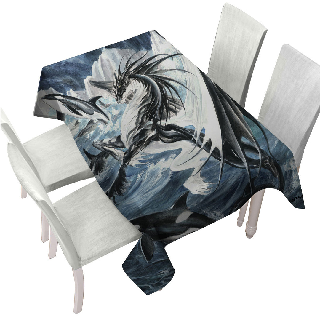 Tablecloths with Oceanus the Orca Killer Whale Dragon