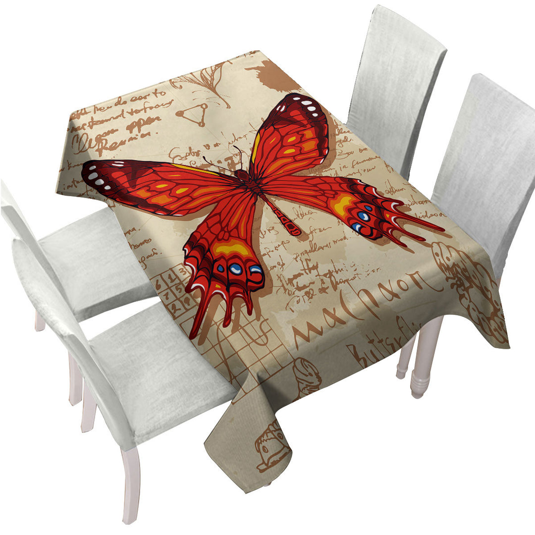 Tablecloths with Red Machaon Butterfly