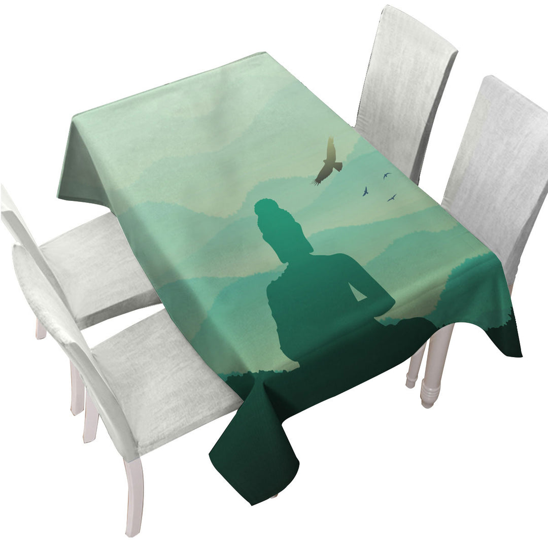 Tablecloths with Spiritual Buddha Statue