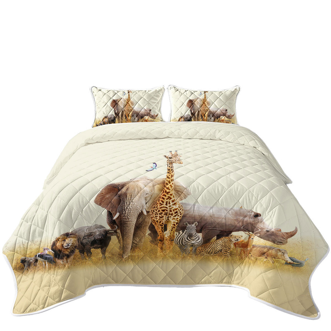 The African Wildlife Animals King Size Quilt Sets