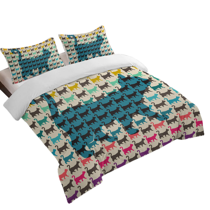 The Cat Multi Colored Cat Pattern Good Duvet Covers