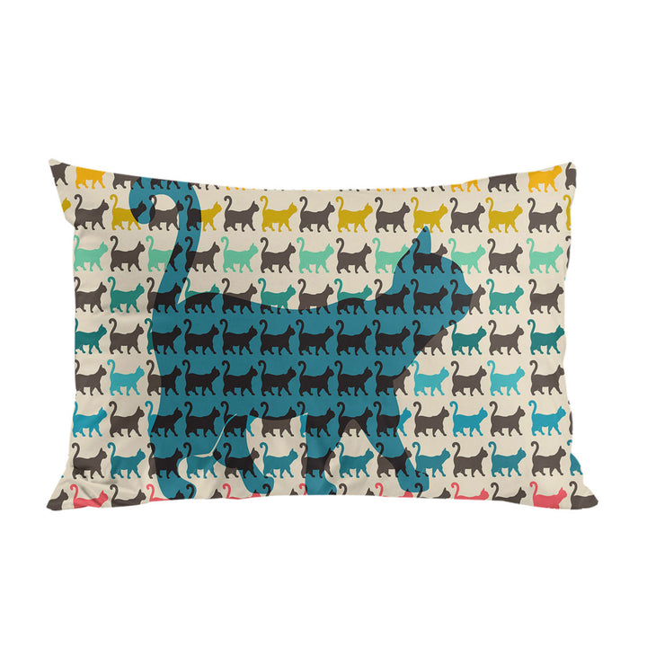 The Cat Multi Colored Cat Pattern Pillowcase