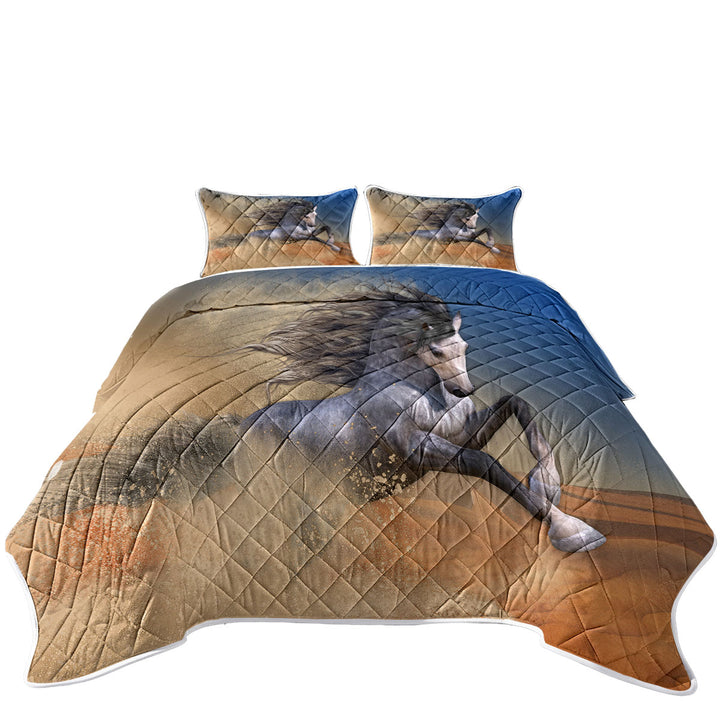 The Desert Barb Wild Horse Art Twin Quilt