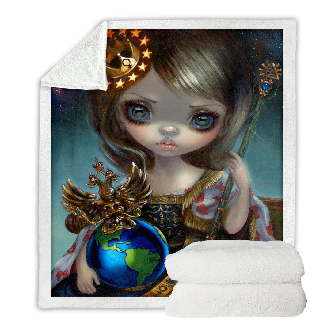 The Empress of the Universe Victorian Girl Throw Blanket
