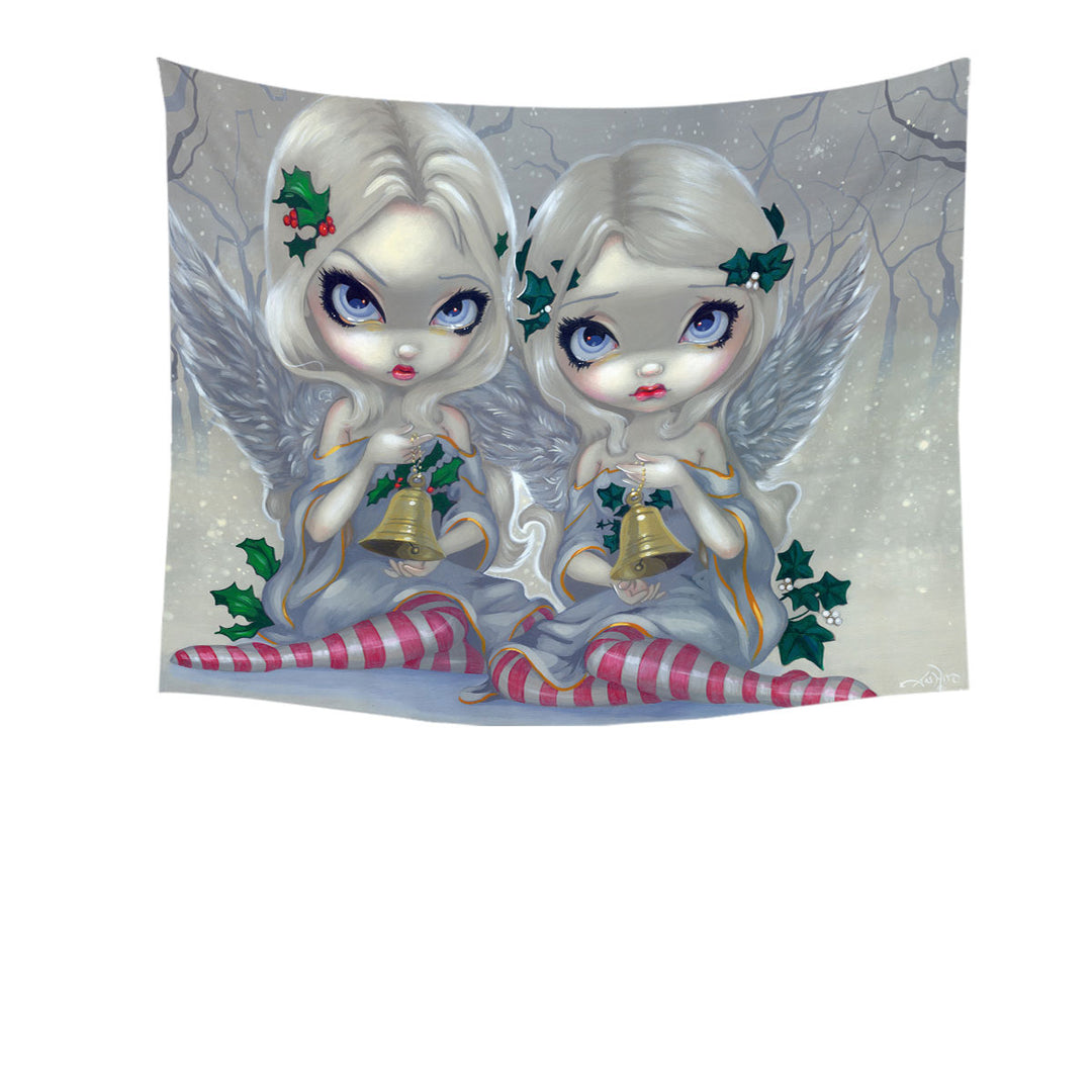 The Holly and The Ivy Beautiful Christmas Angels Wall Decor Tapestry