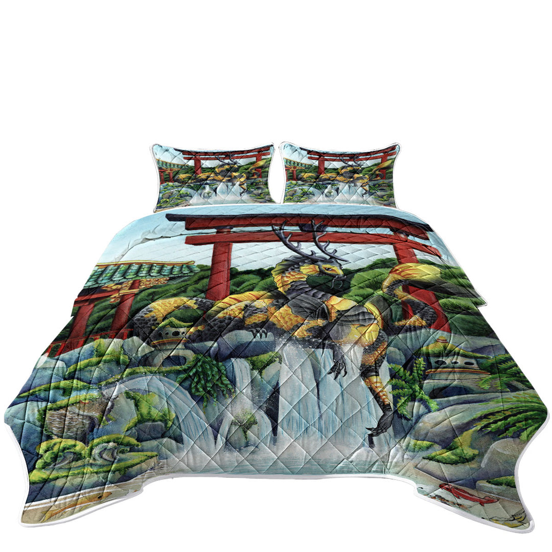 The Japanese Emperor Koi Fish and Dragon Quilts