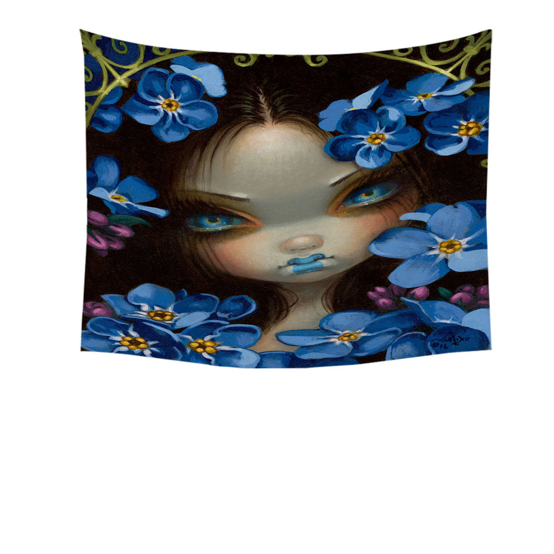 The Language of Flowers Forget Me Nots Blue Girl Wall Decor