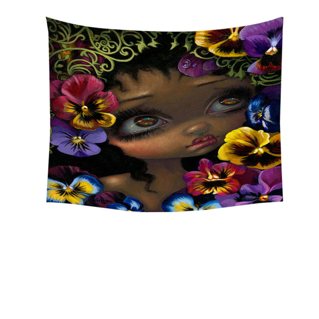 The Language of Flowers Pansies Tapestry