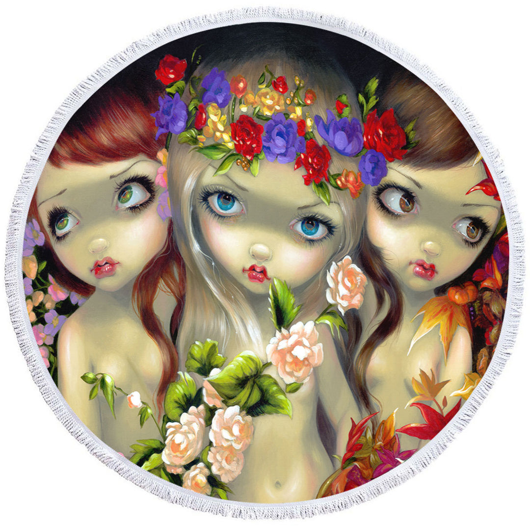 The Three Graces Beautiful Nymph Girls Beach Towel