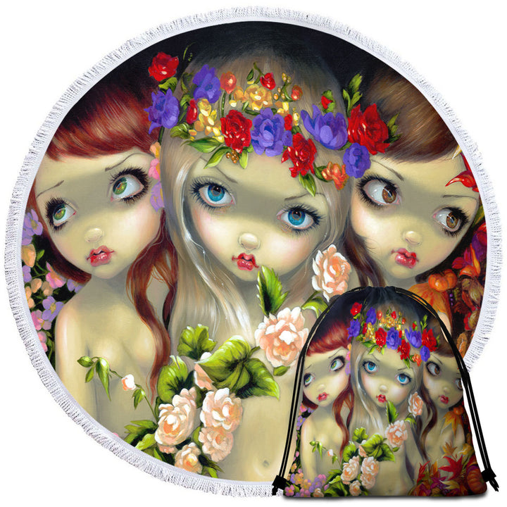 The Three Graces Beautiful Nymph Girls Beach Towels