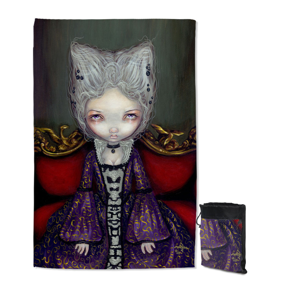 The Violet Duchess Rococo Style Portrait Maiden Beach Towels
