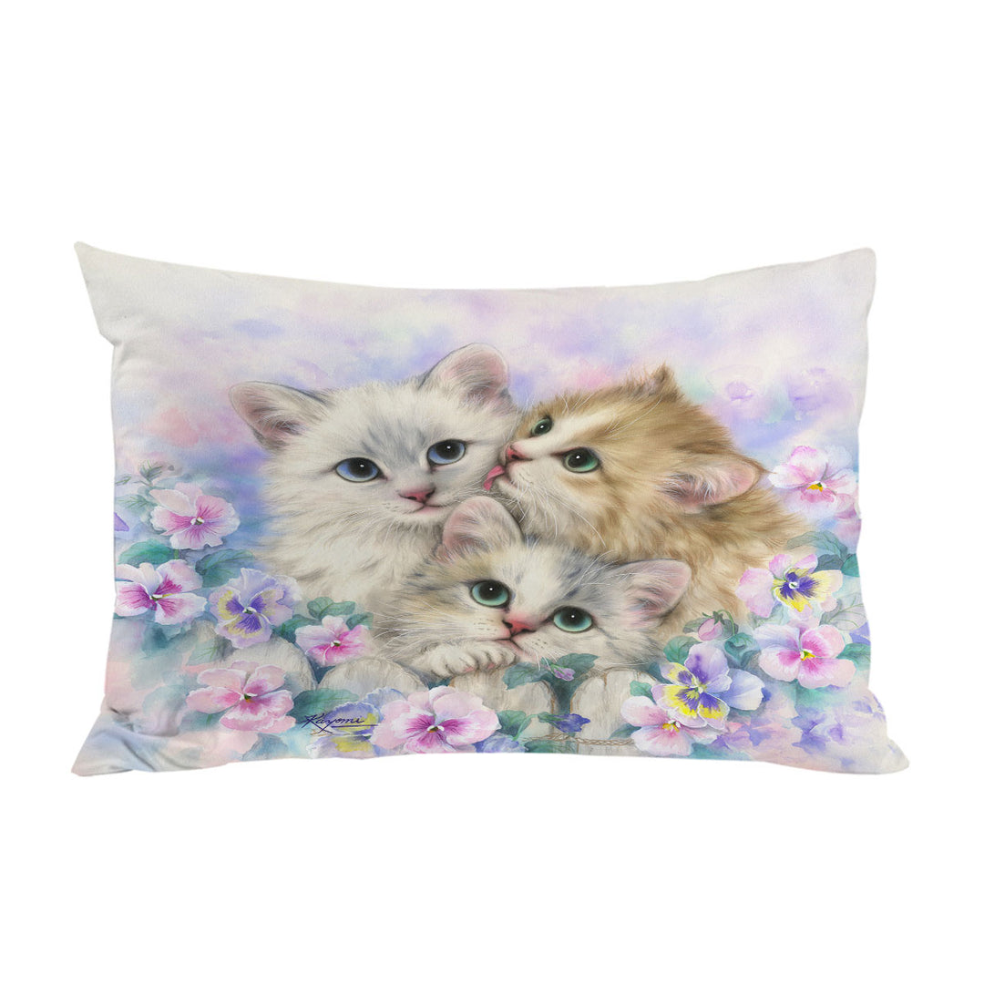 Three Adorable Kittens Daydreamers Cat Art King Pillow Cases