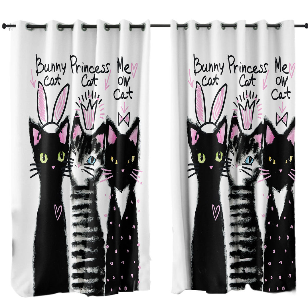 Three Lovely Cats Curtains