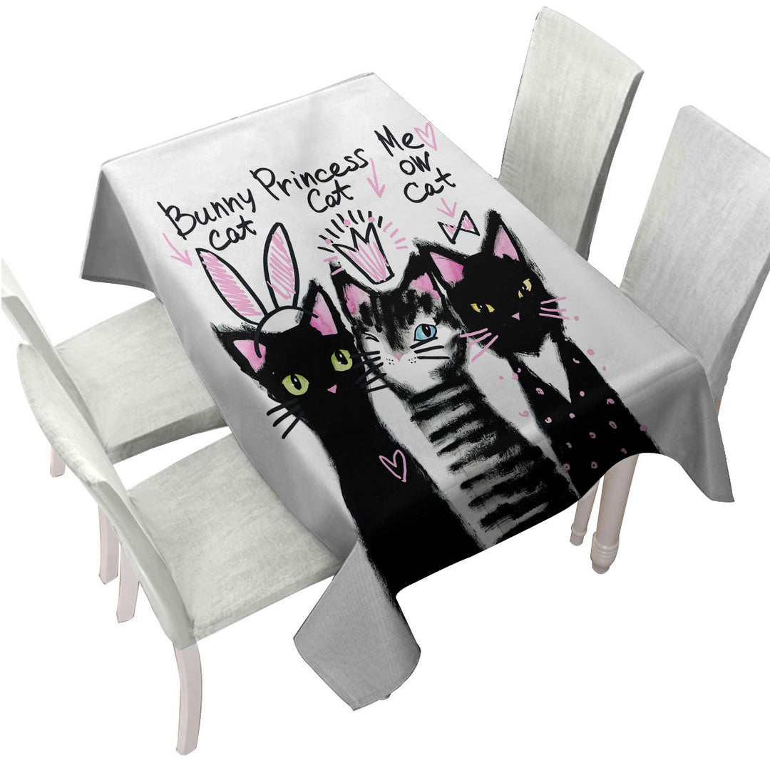 Three Lovely Cats Custom table cloth