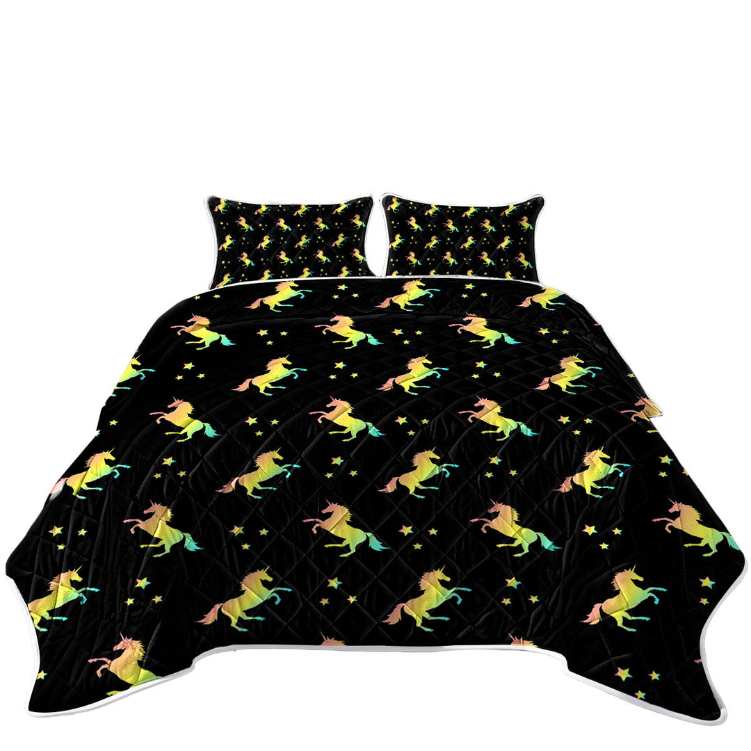 Three Stars Unicorn Pattern Coverlets