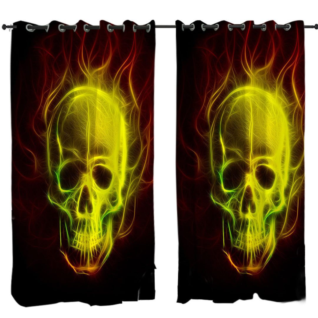 Thrilling Electric Skull Curtains for Living Room